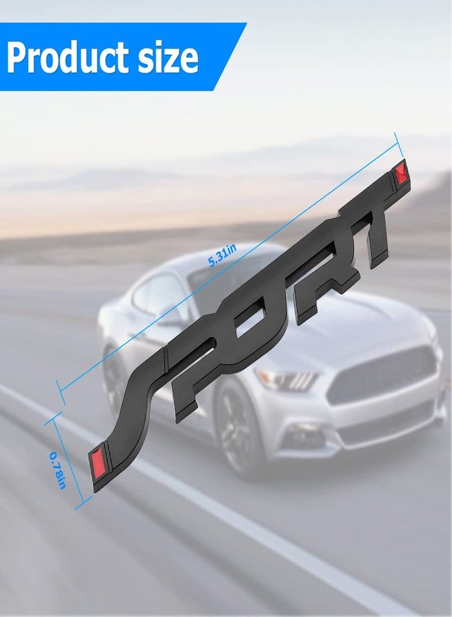 zipelo 2PCS 3D Metal Car Sport Sticker, Car Side Fender Rear Trunk Emblem Badge Decals, Auto Tailgate Sport Logo Decoration Accessories, Compatible for All Truck SUV Pickup Models (Black) - Image 2